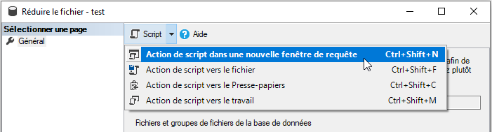 Export du script